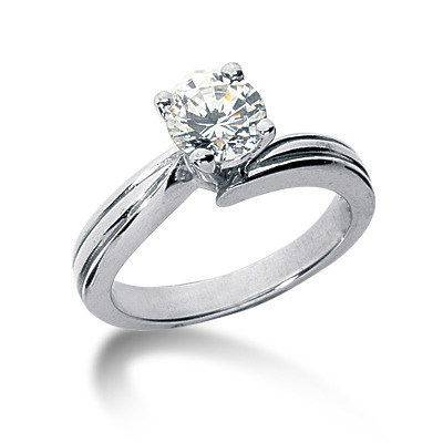 Stylish Prong Set Diamond Solitaire Engagement Ring 1 thumbnail 1