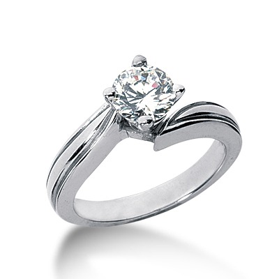 Prong Set Solitaire Diamond Engagement Ring - view 3