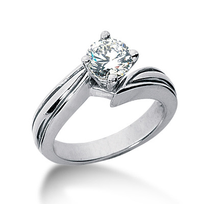 Prong Set Solitaire Diamond Engagement Ring - view 1
