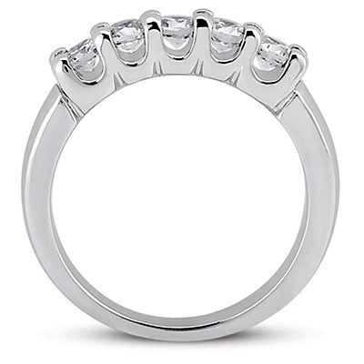 0.60 ct. Round Cut Prong Set Diamond Wedding Band - view 2
