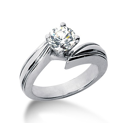 Prong Set Solitaire Diamond Engagement Ring - view 1