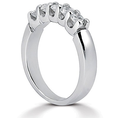 0.60 ct. Round Cut Prong Set Diamond Wedding Band - view 3