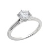 Engraved Six Prong Diamond Engagement Ring