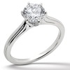 Engraved Six Prong Diamond Engagement Ring