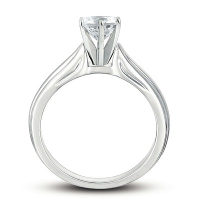 Engraved Six Prong Diamond Engagement Ring thumbnail 2