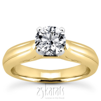 Engraved Six Prong Diamond Engagement Ring thumbnail 2