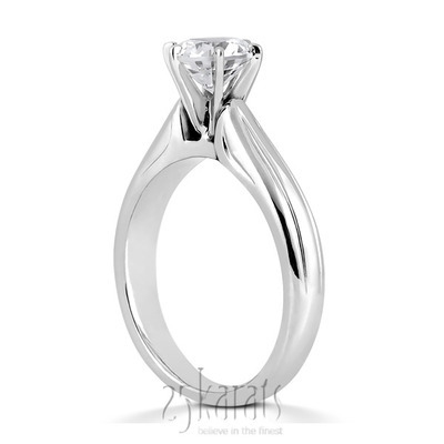Engraved Six Prong Diamond Engagement Ring thumbnail 3