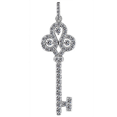 0.69 ct. Diamond Key Pendant thumbnail 1