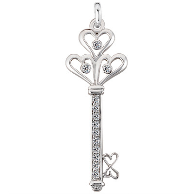 0.12 ct. Diamond Key Pendant