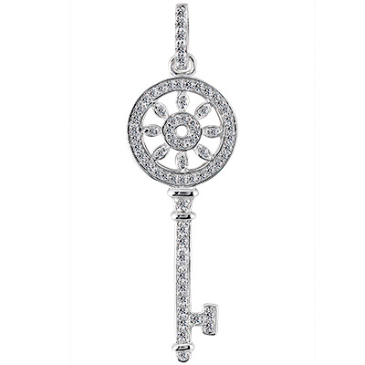 0.33 ct. Fancy Diamond Key Pendant - view 1