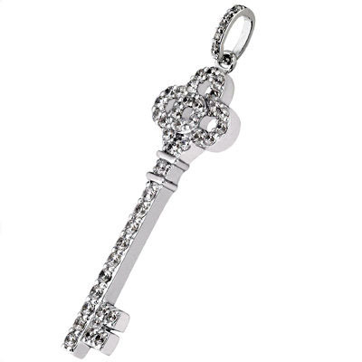 0.36 ct. Diamond Key Pendant - view 3