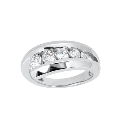 Channel Set Round Diamond Fancy Ring (0.76 CT) 