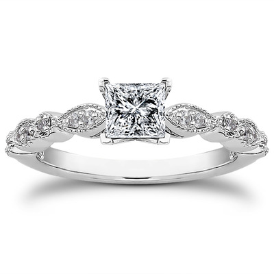 Vintage Design Petite Diamond Engagement Ring (0.12 t.c.w.) - view 18