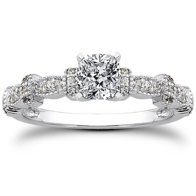 Antique Petite Diamond Engagement Ring (0.16 t.c.w.) - view 22