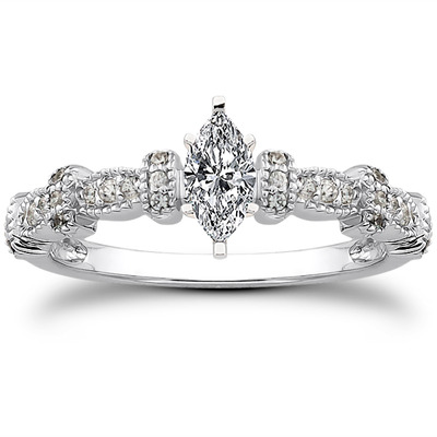 Antique Petite Diamond Engagement Ring (0.16 t.c.w.) - view 19