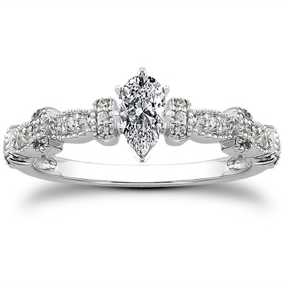 Antique Petite Diamond Engagement Ring (0.16 t.c.w.) - view 17