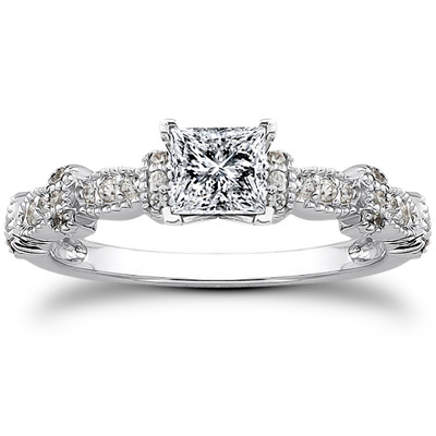 Antique Petite Diamond Engagement Ring (0.16 t.c.w.) - view 16