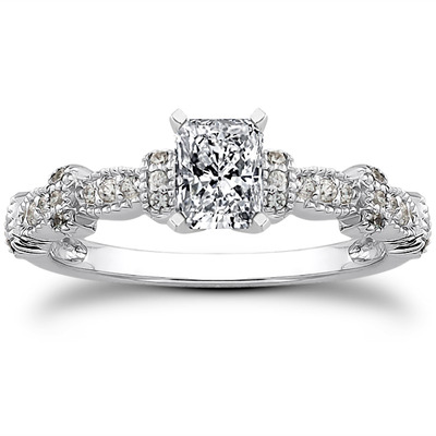 Antique Petite Diamond Engagement Ring (0.16 t.c.w.) - view 1