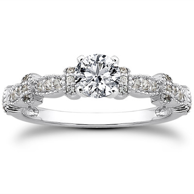 Antique Petite Diamond Engagement Ring (0.16 t.c.w.) - view 14