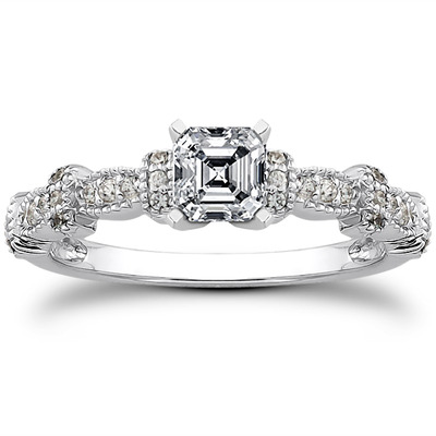 Antique Petite Diamond Engagement Ring (0.16 t.c.w.) - view 13