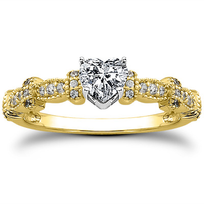 Antique Petite Diamond Engagement Ring (0.16 t.c.w.) - view 9