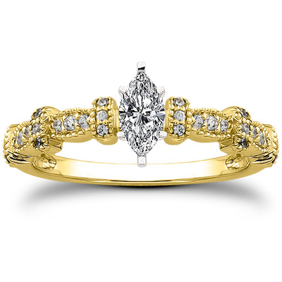 Antique Petite Diamond Engagement Ring (0.16 t.c.w.) - view 8