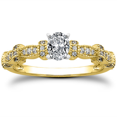 Antique Petite Diamond Engagement Ring (0.16 t.c.w.) - view 7