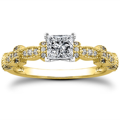 Antique Petite Diamond Engagement Ring (0.16 t.c.w.) - view 5