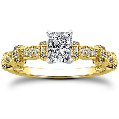 Antique Petite Diamond Engagement Ring (0.16 t.c.w.) - view 4