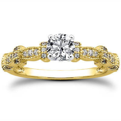 Antique Petite Diamond Engagement Ring (0.16 t.c.w.) - view 3