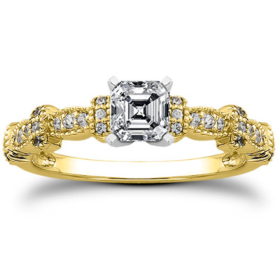 Antique Petite Diamond Engagement Ring (0.16 t.c.w.) - view 2