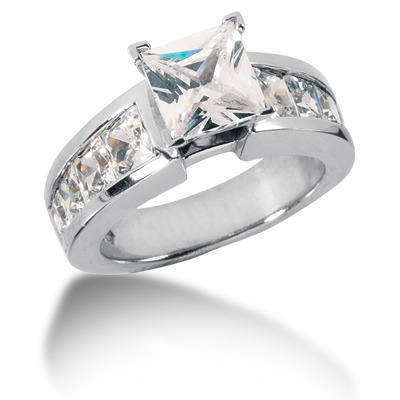 Channel Set Princess Cut Diamond Engagement Ring (2.28 ct.tw.)