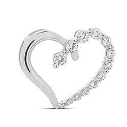 0.51ct Bezel Set Journey Diamond Heart Shape Pendant