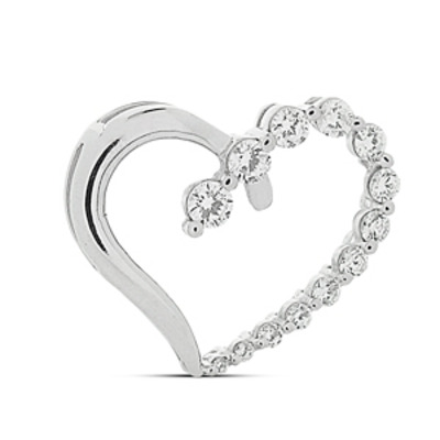 1.00 ct. Bezel Set Journey Diamond Heart Shape Pendant - view 1