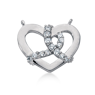 0.42 CT Diamond Heart Shape Pendant - view 1