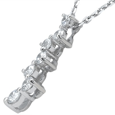2.00 ct. Round Cut  Prong Set Diamond Journey Pendant - view 2