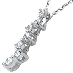 2.00 ct. Round Cut  Prong Set Diamond Journey Pendant thumbnail 2