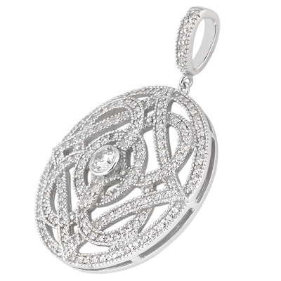0.96ct. t.w. Celtic Diamond Pendant - view 2