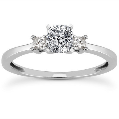 Three Stone Princess Cut Bridal Ring (0.10 t.c.w.) thumbnail 22