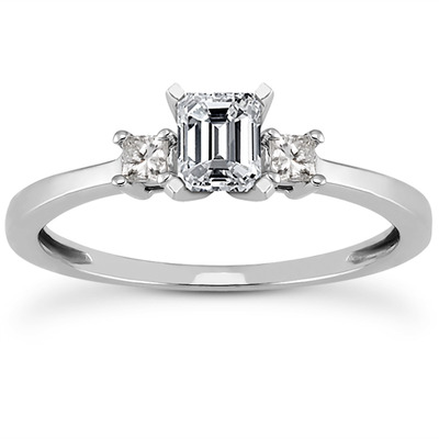 Three Stone Princess Cut Bridal Ring (0.10 t.c.w.) - view 21