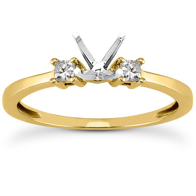 Three Stone Princess Cut Bridal Ring (0.10 t.c.w.) thumbnail 12