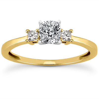 Three Stone Princess Cut Bridal Ring (0.10 t.c.w.) - view 11