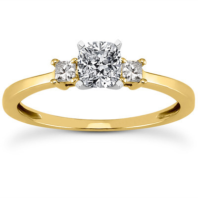 Three Stone Princess Cut Bridal Ring (0.10 t.c.w.) thumbnail 11