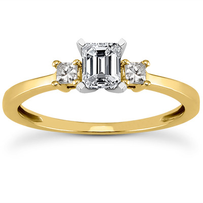 Three Stone Princess Cut Bridal Ring (0.10 t.c.w.) - view 10