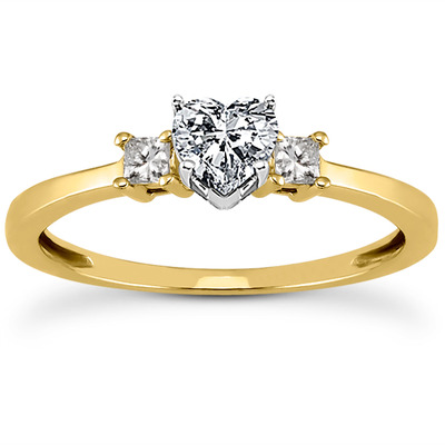 Three Stone Princess Cut Bridal Ring (0.10 t.c.w.) - view 9