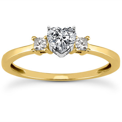 Three Stone Princess Cut Bridal Ring (0.10 t.c.w.) thumbnail 9