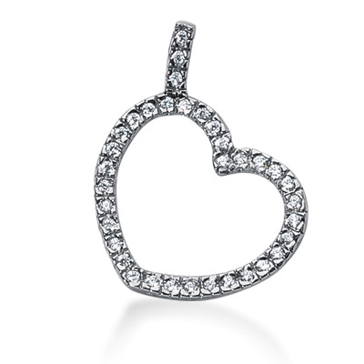 0.88 CT Diamond Heart Shape Pendant - view 1