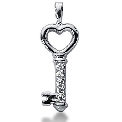 0.25 ct. Key Diamond Pendant - view 1