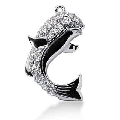 0.91ct Happy Fish Diamond Pendant - view 1