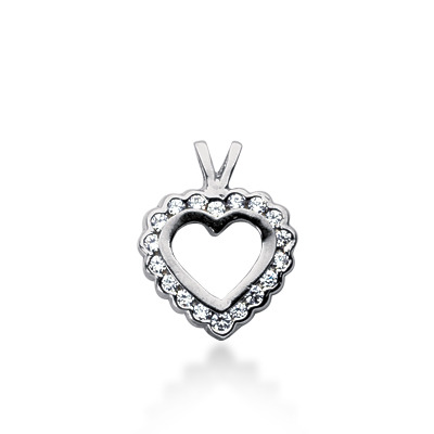 0.27 CT Diamond Heart Shape Pendant - view 1